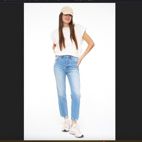 Charlie High Rise Classic Straight Ankle Jean - Wave Vintage - Picture 1 of 13